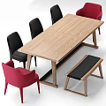 Dining table and chair combination 3d model