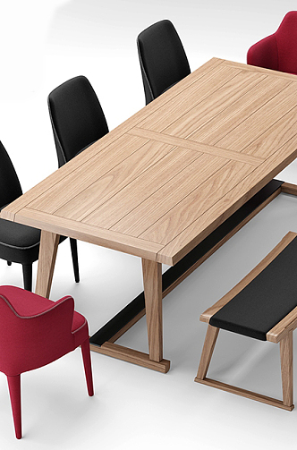 Dining table and chair combination 3d model