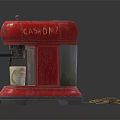 Vintage Red Coffee Maker As Classic Kitchen Appliance With Cup And Cord