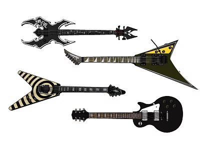 Modern Guitar Electric Guitar 3d model