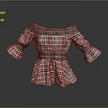 Stylish Off The Shoulder Plaid Dress With Flared Sleeves And Smocked Waist