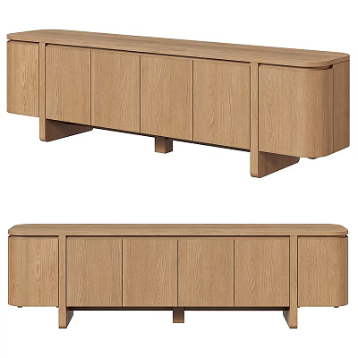 Modern Entryway Side Cabinet Design With Wooden Storage And Multiple Doors 3d model