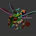 modern machine insect mechanical insect armored insect machine firefly 3d model