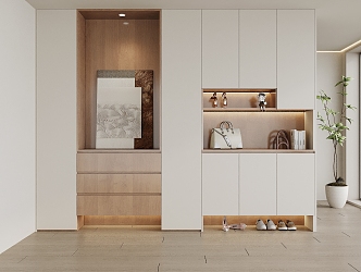 Modern shoe cabinet porch partition 3d model