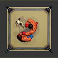Game Movie Characters Fighting In Wrestling Ring With Referee And Red Muscular Figures