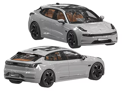 Sleek Modern Car Exterior With Streamlined Body White Finish And Black Alloy Wheels 3d model