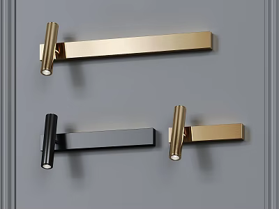 Modern Gold And Black Strip Design Wall Lights For Minimalist Home Decor 3d model
