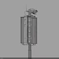 Outdoor Commercial Equipment Featuring White Cylindrical Structure And Top Antenna