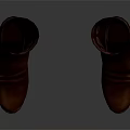 Brown Leather Patterned Vintage Boots With Stylish Design For Fashionable Look