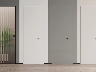 Modern Swing Doors In White Gray And Glass Design For Interior Spaces 3d model