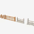 Ancient Architecture Traditional Railings With Intricate Carved Patterns And Stone Design Elements 3d model