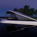 Modern gallery waterfront viewing platform 3d model