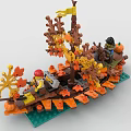 LEGO toy building block boat sailboat 3d model