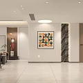 Modern Living and Dining Room Interior With Round Sofa Coffee Table Green Plants And Ceiling Lights