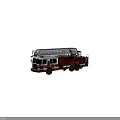Red and White Fire Truck with Extended Ladder for Emergency Rescue Operations