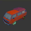 minibus minivan driverless bus school bus van box car 3d model