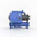 Blue Industrial Chiller Unit With Black Components And Stable Base Frame 3d model