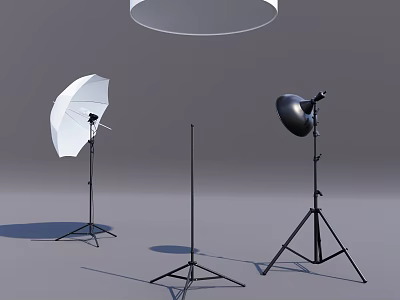 Modern camera booth equipment studio camera room camera shelf reflector photography lighting 3d model