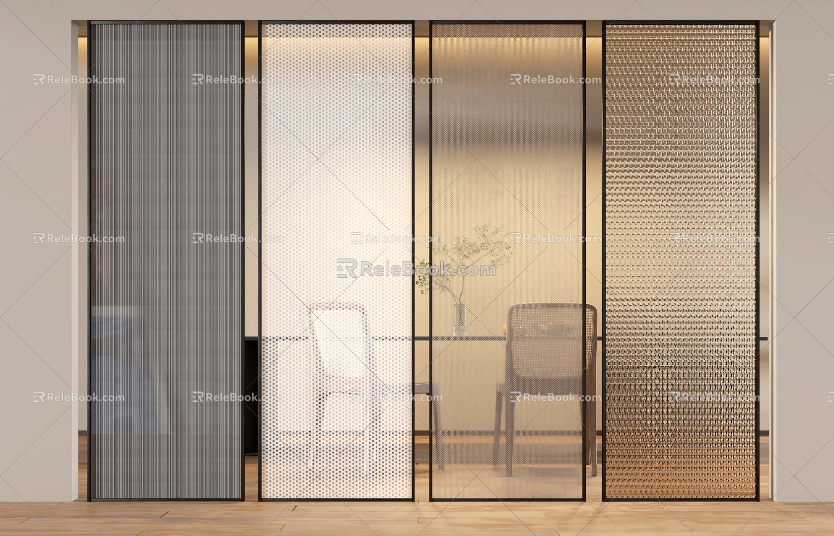 Glass partition model