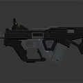 Futuristic Modern Weapon With Tactical Scope Ergonomic Grip And Black Sci Fi Design