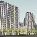 Modern Urban Architectural Complex With High Rise Buildings Greenery And Roads