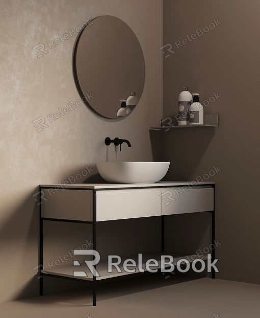 Silent Bathroom Cabinet Mirror Rack model