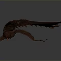 Mythical Fantasy Game Movie Character With Large Red Wings In Flying Pose