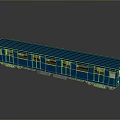 Blue Train Carriage Model On Smooth Black Surface With Reflection 3d model