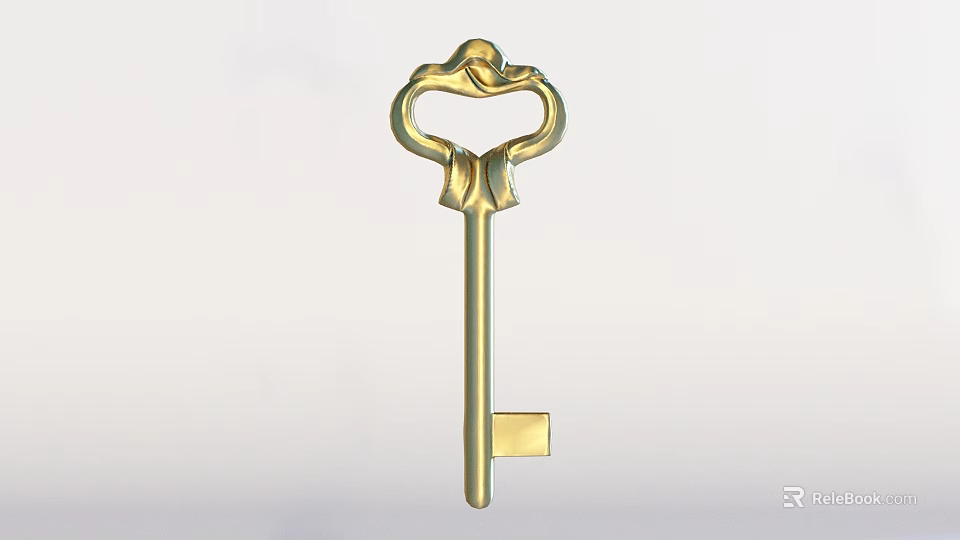 Vintage Ornate Golden Door Handle with Intricate Decorative Design and Elegant Finish 3d model 