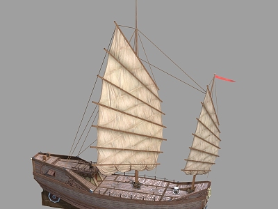 PBR Ancient Chinese Warship Sailing Ship Fu Ship Wide Ship Rong Ke Ship Ancient Chinese Sailing Ship Fu Ship Building Ship Wide Ship Sand Ship 3d model