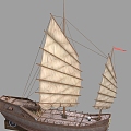 PBR Ancient Chinese Warship Sailing Ship Fu Ship Wide Ship Rong Ke Ship Ancient Chinese Sailing Ship Fu Ship Building Ship Wide Ship Sand Ship 3d model