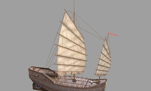 PBR Ancient Chinese Warship Sailing Ship Fu Ship Wide Ship Rong Ke Ship Ancient Chinese Sailing Ship Fu Ship Building Ship Wide Ship Sand Ship 3d model