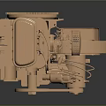 3D Rendered Detailed Mechanical Engine Featuring Gears Pipes And Metallic Components