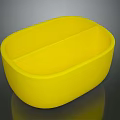Yellow Oval Two Compartment Storage Container For Household Organizing Daily Use