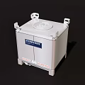 Industrial Equipment With White Cabinet Structure Support Legs Side Label And Top Interface Components