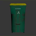 Green Trash Can With Yellow Lid Wheel And Los Angeles Label