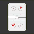 Air Hockey Table with Ice Rink Design Red Pucks Scoreboard and Metal Frame
