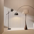 Modern Floor Lamps with Arc Design Metal Stand and Wooden Base for Home Decor
