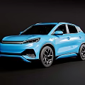 Blue Modern SUV With Sleek Body Design And Black Alloy Wheels