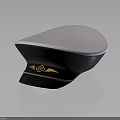Navy And White Uniform Cap With Gold Emblem And Decorative Braid