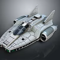 Futuristic Aerodynamic Spaceship Design With Cockpit Wings And Engines 3D Render
