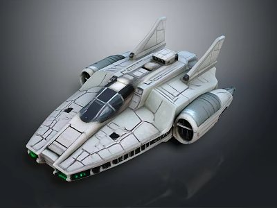 Futuristic Aerodynamic Spaceship Design With Cockpit Wings And Engines 3D Render 3d model