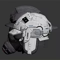 Gray Firefighter Helmet With Face Mask And White Tactical Helmet Detailed Structure