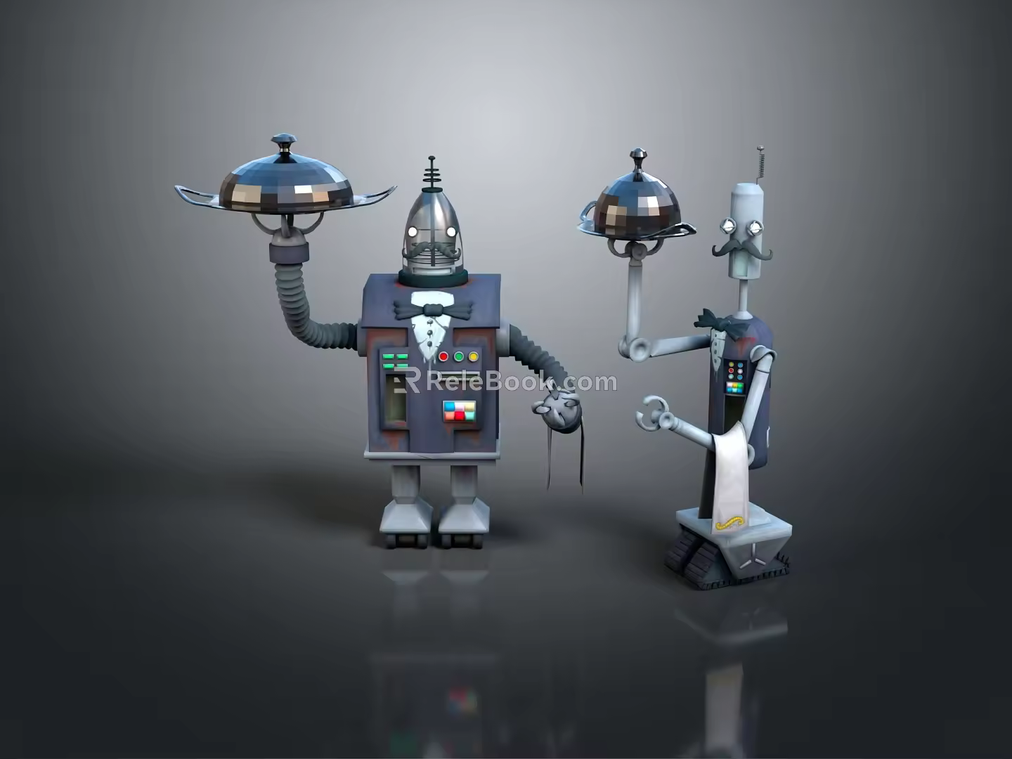 Modern Robot Waiter Robot Assistant Small Robot 3d model