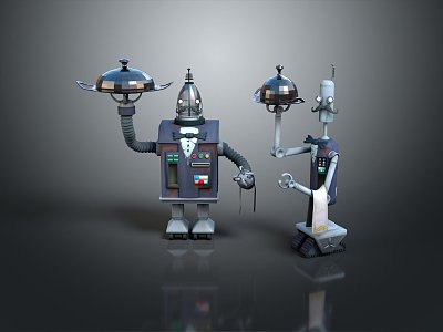 Modern Robot Waiter Robot Assistant Small Robot 3d model