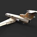 Vintage Passenger Plane With Weathered Exterior Dual Engines Long Wings And Tail Logo