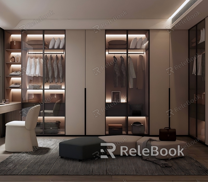 Modern walk-in closet model