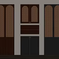 Modern Wardrobe Doors With Rattan Panels Wooden And Black Double Door Design