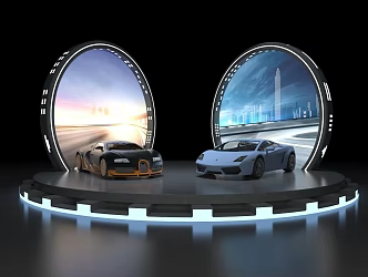 Exhibition Hall Display Cabinet Medium Island Cabinet Multimedia Display Cabinet Multimedia Device All-in-One Booth 3d model