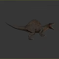 Realistic Spinosaurus Dinosaur Character With Open Mouth And Sailback Structure In 3D Render 3d model